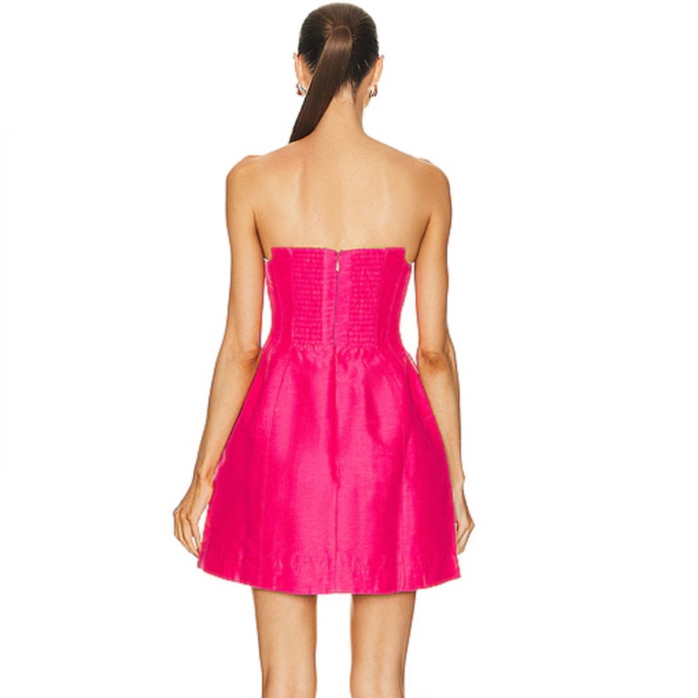 Aje Baret Strapless Mini Dress – Hot Pink – Size 6 (US 2) - Picture 3 of 4